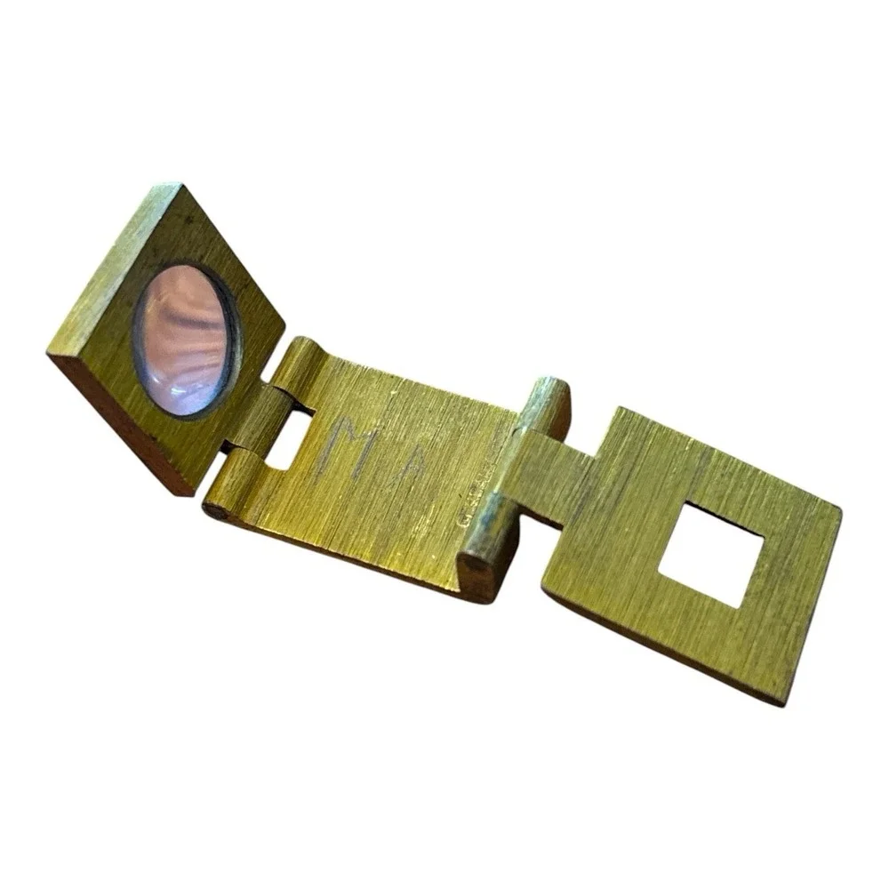 Vintage Mini Brass Folding Optical Magnifier Watchmaker Loupe
